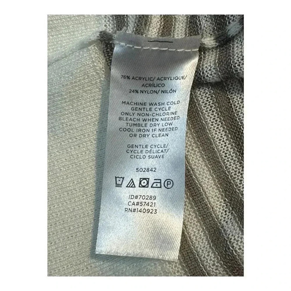 LOFT Women's Striped Short Sleeve Open Cardigan Sweater Petite L/XL Multicolor - Picture 6 of 7